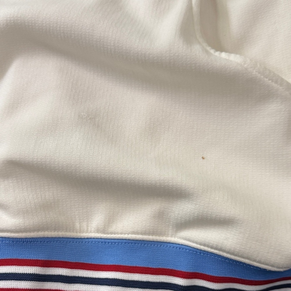 White basketball warm up jacket with Blue and Red Accents, number 23 - Picture 10 of 10